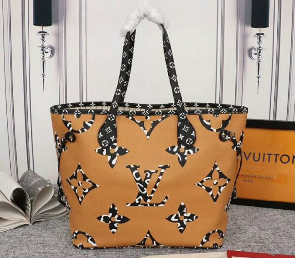 Replica Louis Vuitton Giant Neverfull MM Tote In Cream And Caramel - Image 4