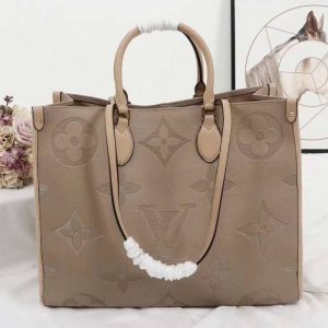 Replica Louis Vuitton Monogram Empreinte Giant Onthego GM Tote In Beige