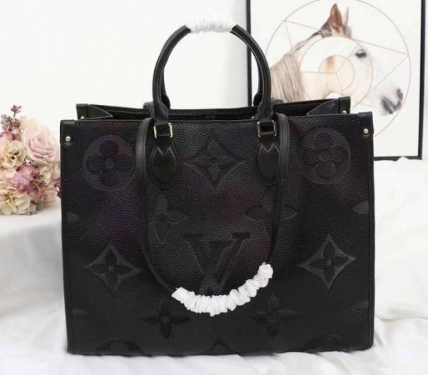 Replica Louis Vuitton Monogram Empreinte Giant Onthego GM Tote In Black