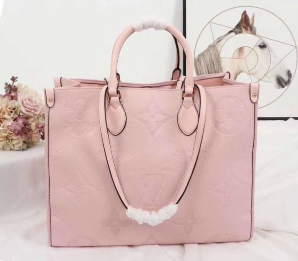 Replica Louis Vuitton Monogram Empreinte Giant Onthego GM Tote In Pink