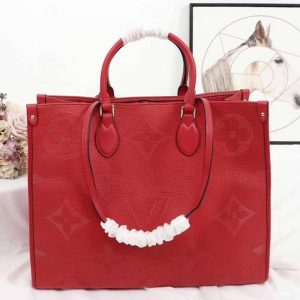 Replica Louis Vuitton Monogram Empreinte Giant Onthego GM Tote In Red