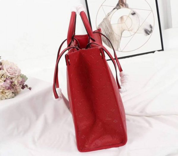 Replica Louis Vuitton Monogram Empreinte Giant Onthego GM Tote In Red - Image 3