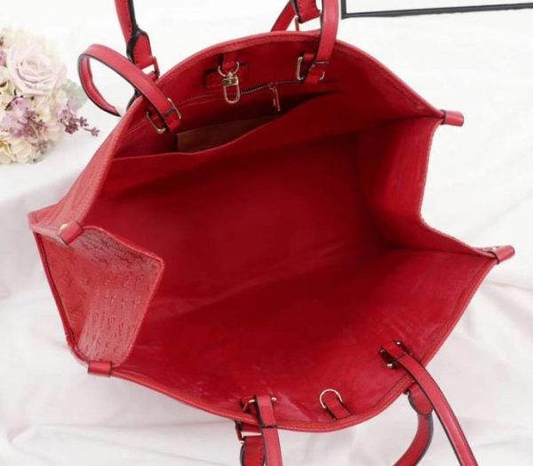 Replica Louis Vuitton Monogram Empreinte Giant Onthego GM Tote In Red - Image 5