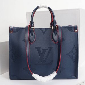 Replica Louis Vuitton Monogram Empreinte Giant Onthego MM Tote In Navy Blue