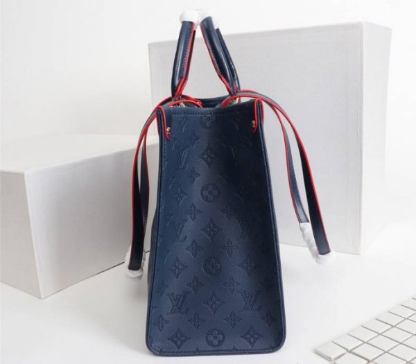 Replica Louis Vuitton Monogram Empreinte Giant Onthego MM Tote In Navy Blue - Image 3