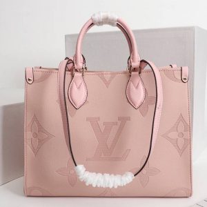 Replica Louis Vuitton Monogram Empreinte Giant Onthego MM Bag In Pink