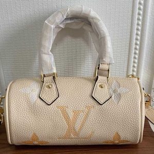 Replica Louis Vuitton Bicolor Monogram Empreinte Papillon BB Bag In Cream And Saffron