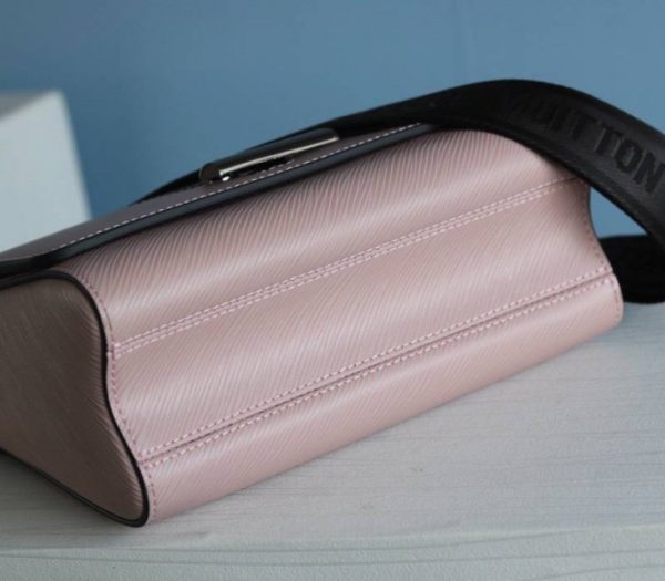 Replica Louis Vuitton Epi Leather Twist MM Bag In Rose Ballerine Pink With Jacquard Strap - Image 6