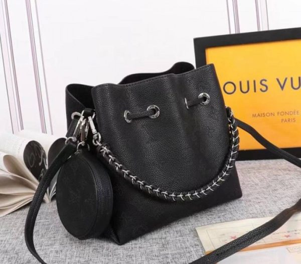 Replica Louis Vuitton Mahina Bella Bag In Black - Image 2