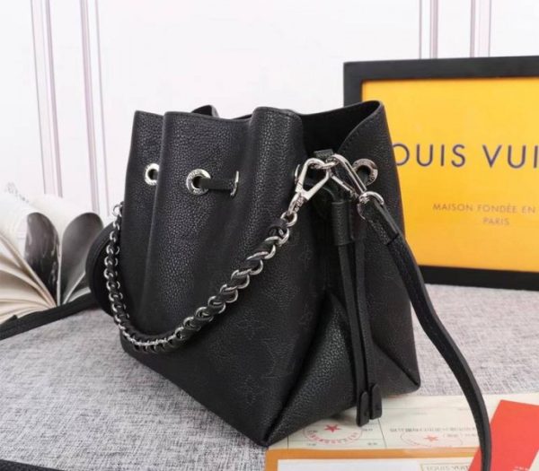 Replica Louis Vuitton Mahina Bella Bag In Black - Image 3
