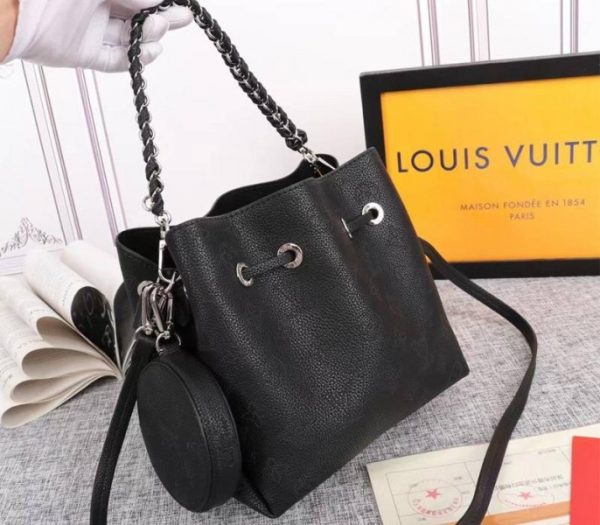 Replica Louis Vuitton Mahina Bella Bag In Black - Image 4