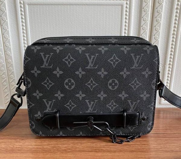 Replica Louis Vuitton Monogram Eclipse Steamer Messenger Bag - Image 3