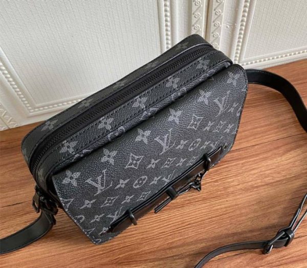 Replica Louis Vuitton Monogram Eclipse Steamer Messenger Bag - Image 5
