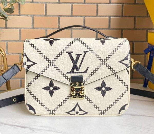 Replica Louis Vuitton Spring 2022 Monogram Empreinte Pochette Metis Handbag In Cream