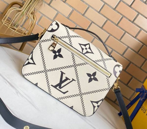Replica Louis Vuitton Spring 2022 Monogram Empreinte Pochette Metis Handbag In Cream - Image 2