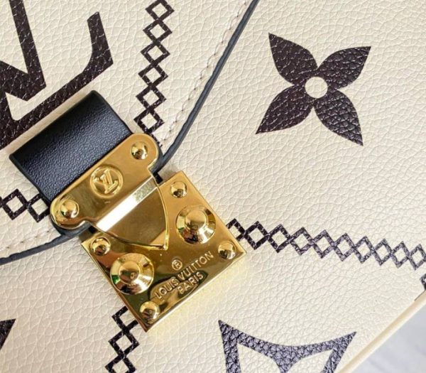 Replica Louis Vuitton Spring 2022 Monogram Empreinte Pochette Metis Handbag In Cream - Image 6