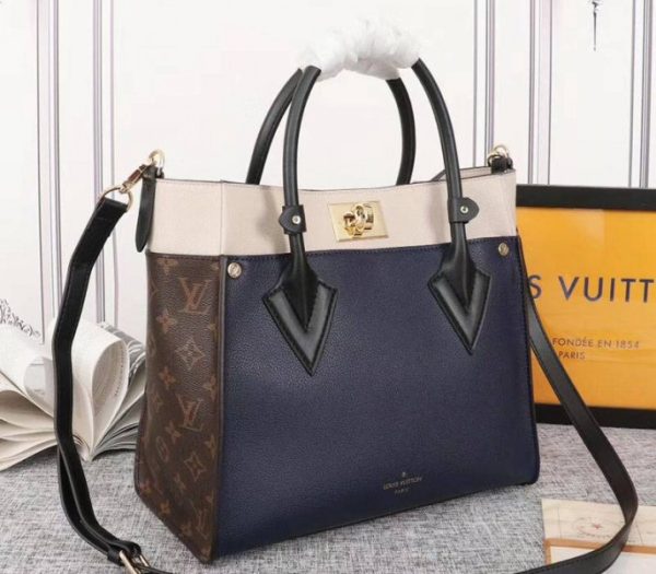 Replica Louis Vuitton On My Side Bag In Navy Blue - Image 2