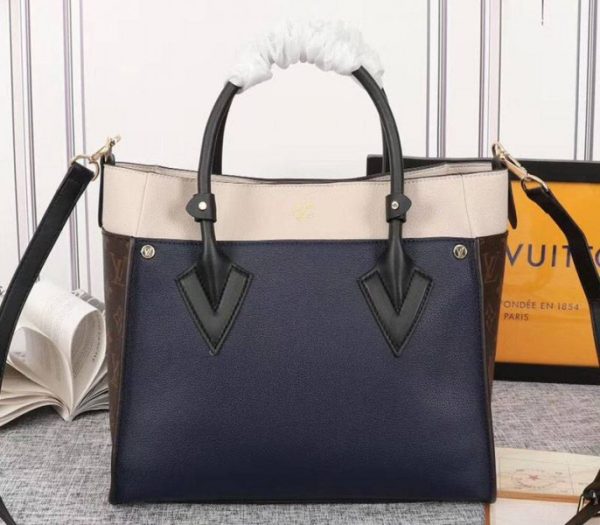 Replica Louis Vuitton On My Side Bag In Navy Blue - Image 3