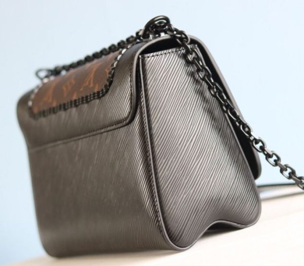 Replica Louis Vuitton Epi Leather Twist MM Canvas Trompe loeil Braid Bag In All Black - Image 6