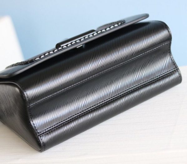 Replica Louis Vuitton Epi Leather Twist MM Canvas Trompe loeil Braid Bag In All Black - Image 7