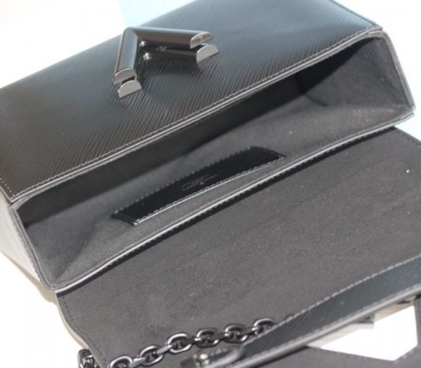 Replica Louis Vuitton Epi Leather Twist MM Canvas Trompe loeil Braid Bag In All Black - Image 8