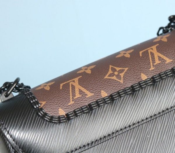 Replica Louis Vuitton Epi Leather Twist MM Canvas Trompe loeil Braid Bag In All Black - Image 9
