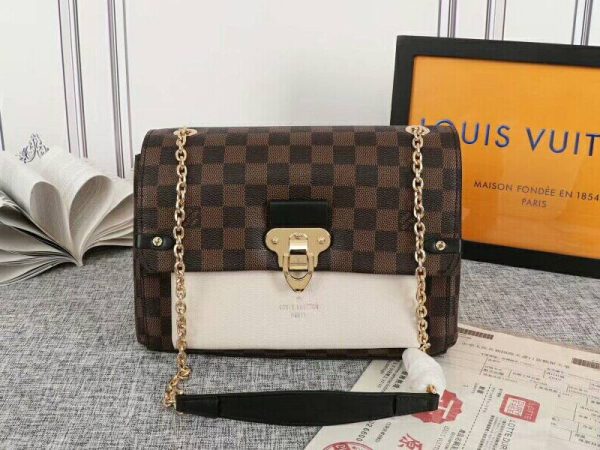 Replica Louis Vuitton Damier Ebene Canvas Vavin PM Bag In Cream
