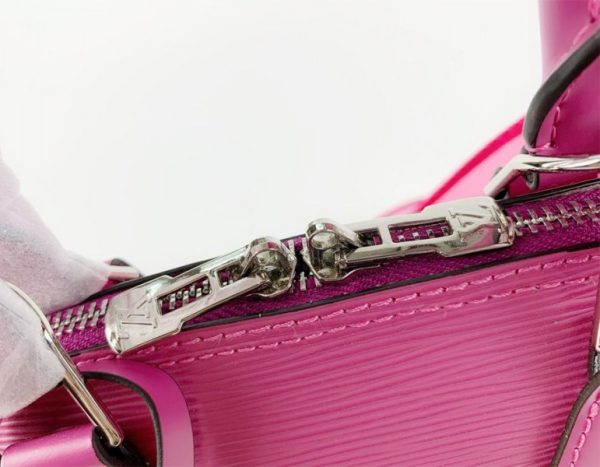 Replica Louis Vuitton Epi Leather Alma BB Handbag In Pondichery Pink With Jacquard Strap - Image 9