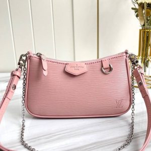 Replica Louis Vuitton Epi Leather Easy Pouch On Strap In Rose Ballerine Pink