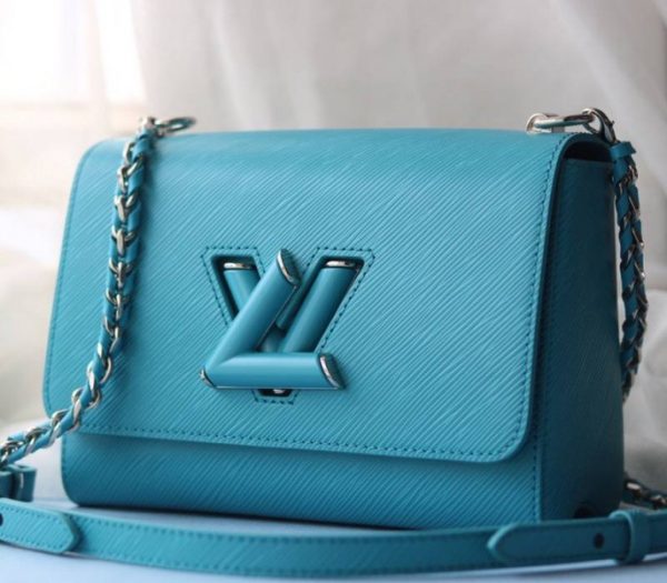 Replica Louis Vuitton Epi Leather Twist MM Bag In Celestial Blue - Image 4