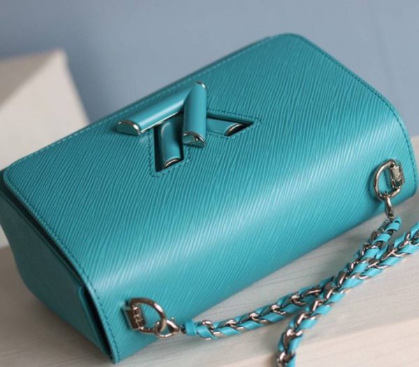 Replica Louis Vuitton Epi Leather Twist MM Bag In Celestial Blue - Image 5