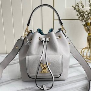 Replica Louis Vuitton Lockme Bucket Bag In Greige
