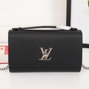 Replica Louis Vuitton Lockme Clutch In Black