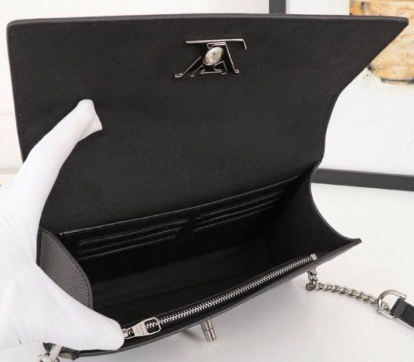Replica Louis Vuitton Lockme Clutch In Black - Image 5