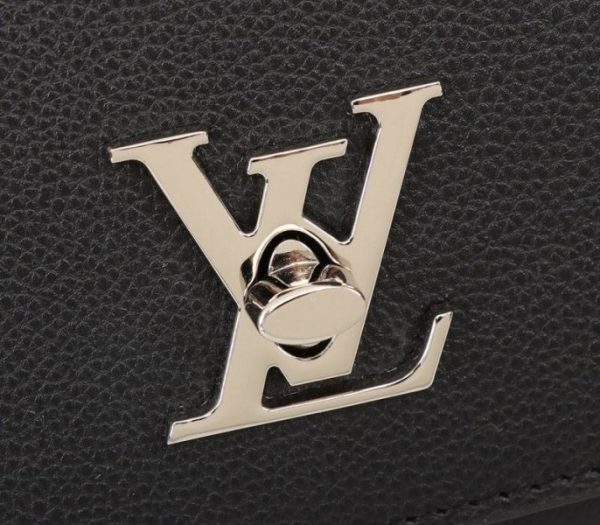 Replica Louis Vuitton Lockme Clutch In Black - Image 7