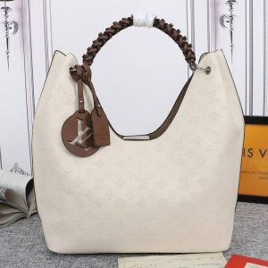 Replica Louis Vuitton Mahina Carmel Hobo In Cream Beige