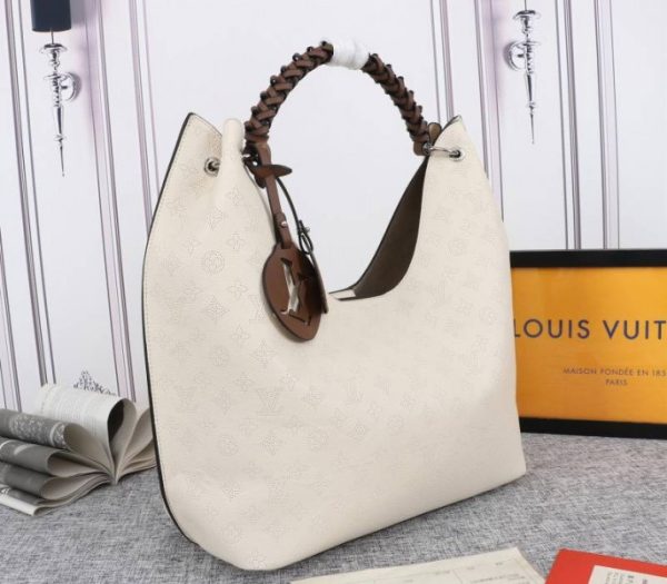 Replica Louis Vuitton Mahina Carmel Hobo In Cream Beige - Image 2