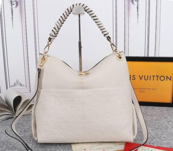 Replica Louis Vuitton Monogram Empreinte Leather Maida Hobo In Cream