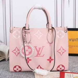 Replica Louis Vuitton Monogram Empreinte Leather Onthego MM Bag In Pink