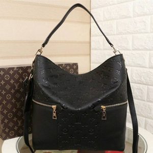 Replica Louis Vuitton Monogram Empreinte Melie Hobo In Black