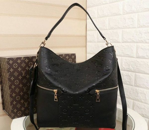 Replica Louis Vuitton Monogram Empreinte Melie Hobo In Black