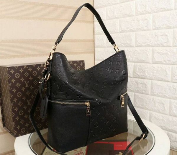 Replica Louis Vuitton Monogram Empreinte Melie Hobo In Black - Image 2