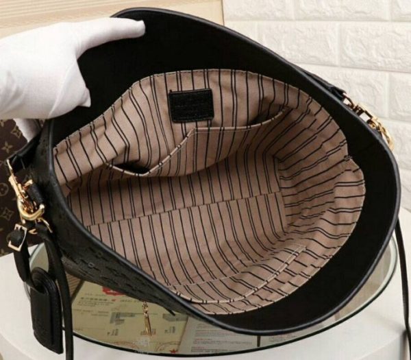 Replica Louis Vuitton Monogram Empreinte Melie Hobo In Black - Image 6