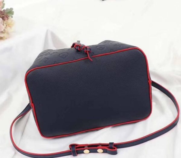 Replica Louis Vuitton Monogram Empreinte NeoNoe MM Bag In Marine Rouge - Image 4
