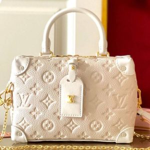 Replica Louis Vuitton Monogram Empreinte Petite Malle Souple Handbag In Cream