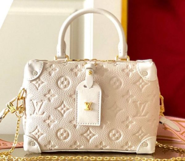 Replica Louis Vuitton Monogram Empreinte Petite Malle Souple Handbag In Cream