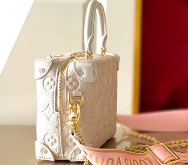 Replica Louis Vuitton Monogram Empreinte Petite Malle Souple Handbag In Cream - Image 3