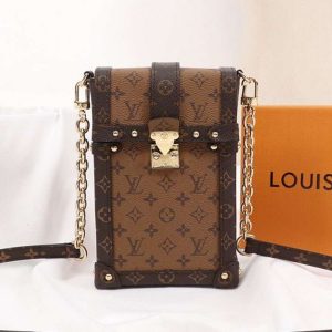Replica Louis Vuitton Monogram Reverse Canvas Vertical Trunk Pochette