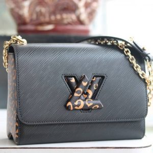 Replica Louis Vuitton Epi Leather Jungle Edition Twist MM Bag In Black