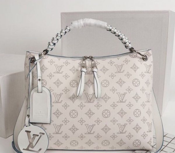 Replica Louis Vuitton Mahina Beaubourg MM Hobo In Off White